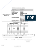 Test Report For Chemical Testing: Customer Name