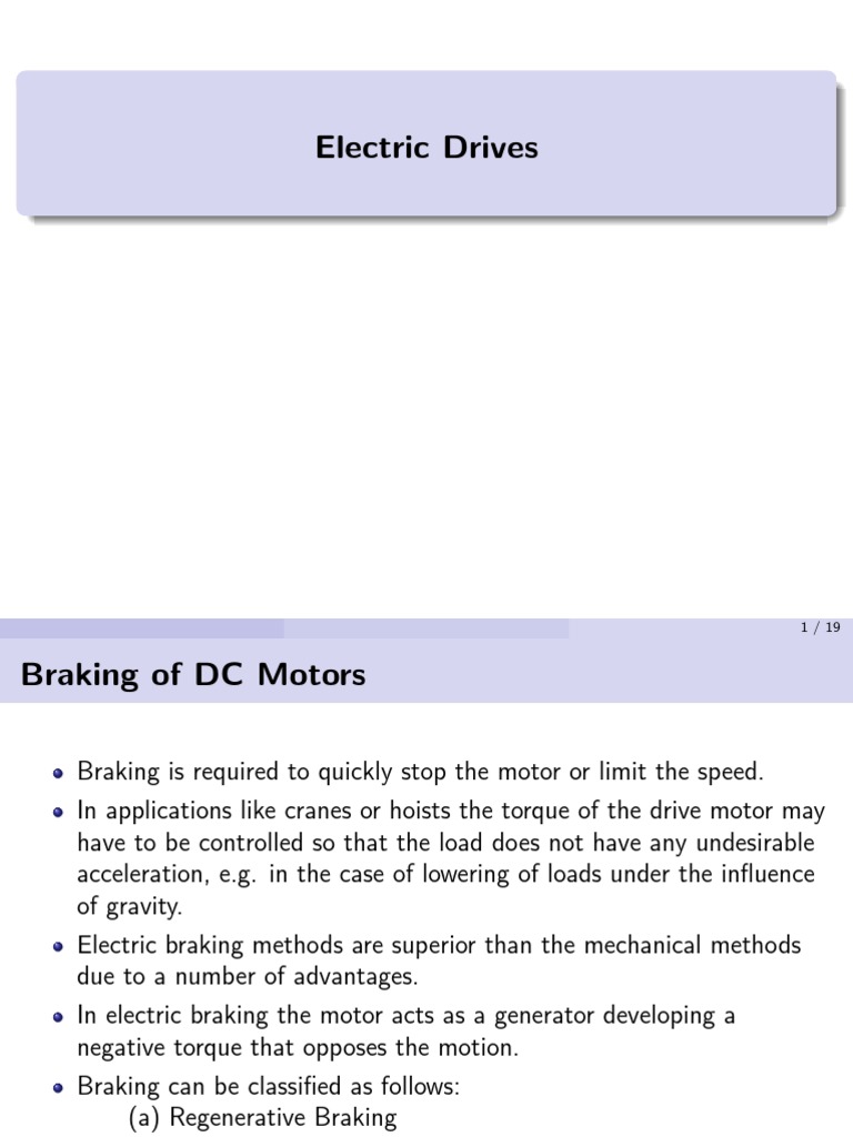 3 Types of Braking PDF Electric Motor Brake