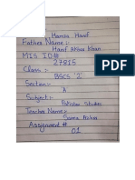 Hamza Hanif Pak Studies Assignment