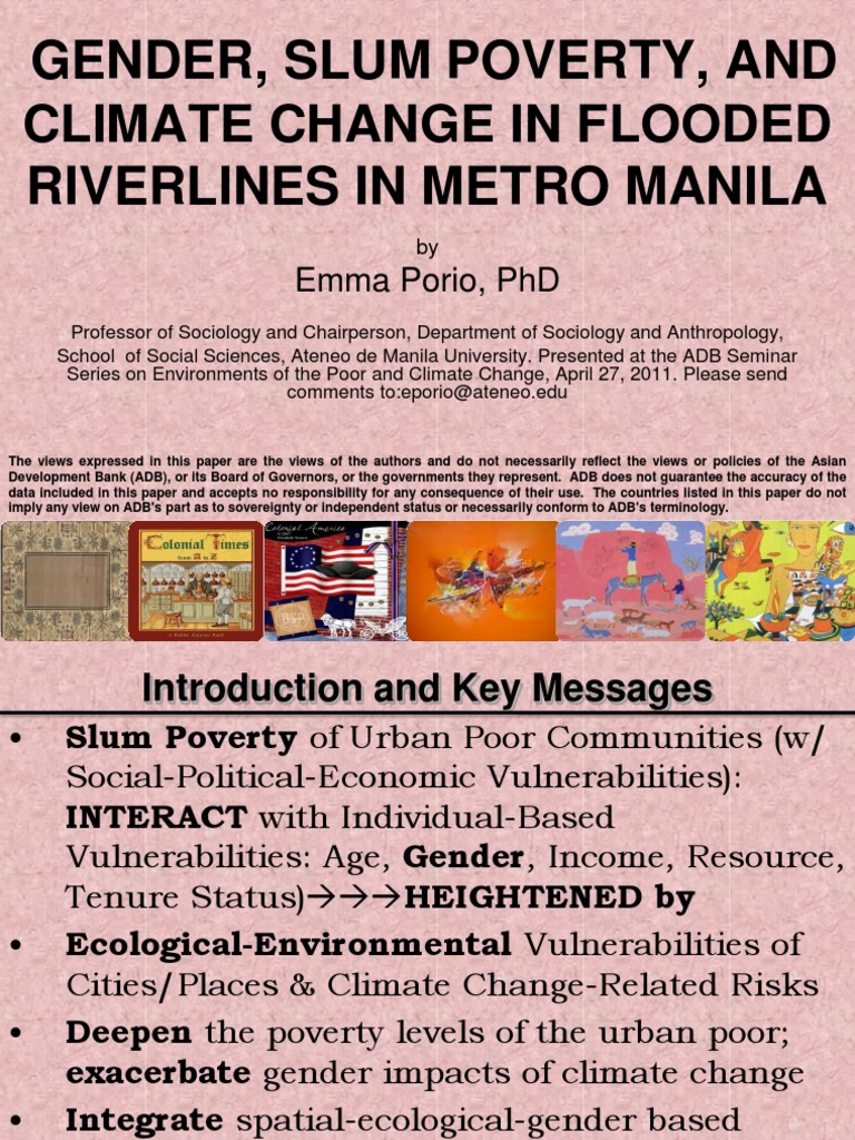 Gender and Climate Change in Manila Slums | PDF | Metro Manila | Poverty