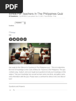 Ethics For Teachers in The Philippines Quiz: 25 Questions