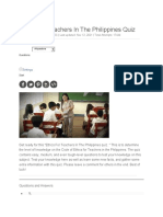 Ethics For Teachers in The Philippines Quiz: 25 Questions