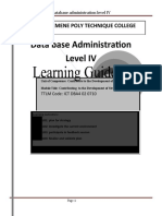 Data Base Administration Level IV: Shashemene Poly Technique College