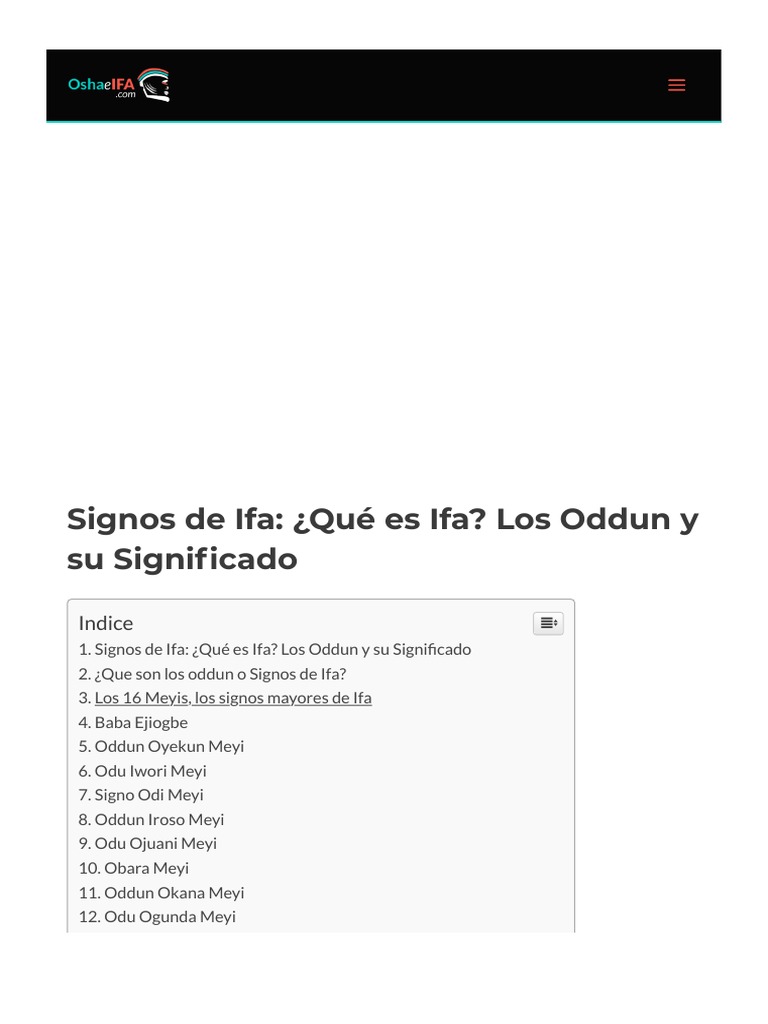 Signos de Ifa Los Oddun y Su Significado - ¿Que Es Ifa? | PDF | Santeria