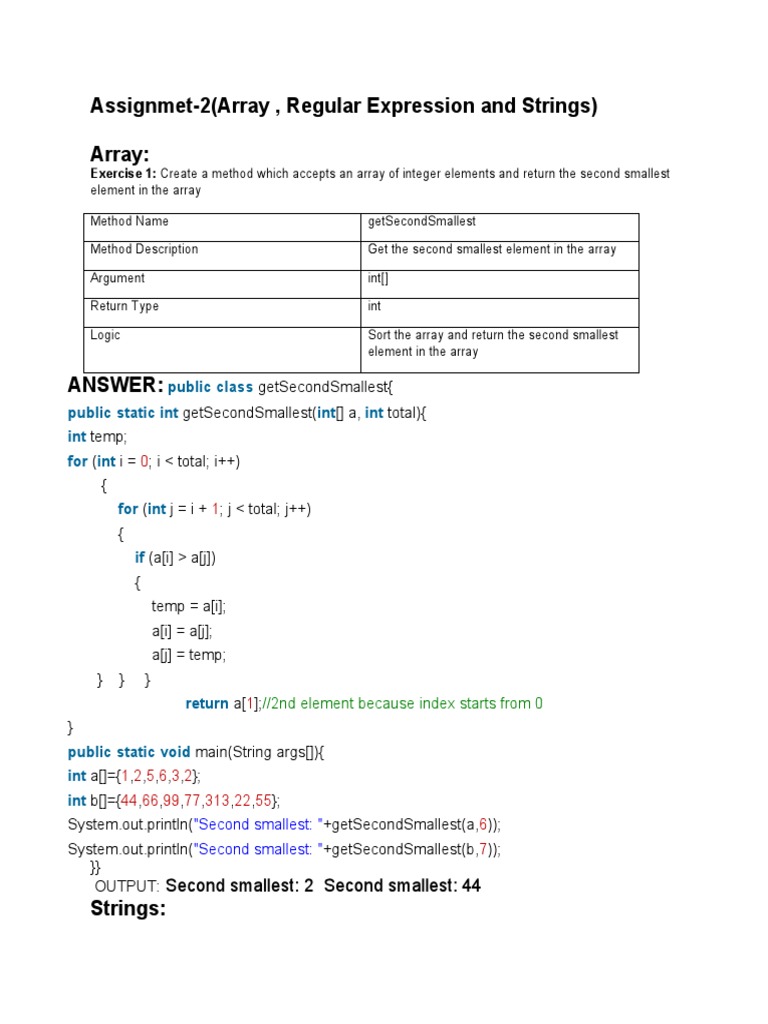 Java Array and Regex Exercises | PDF | Regular Expression | Array Data ...
