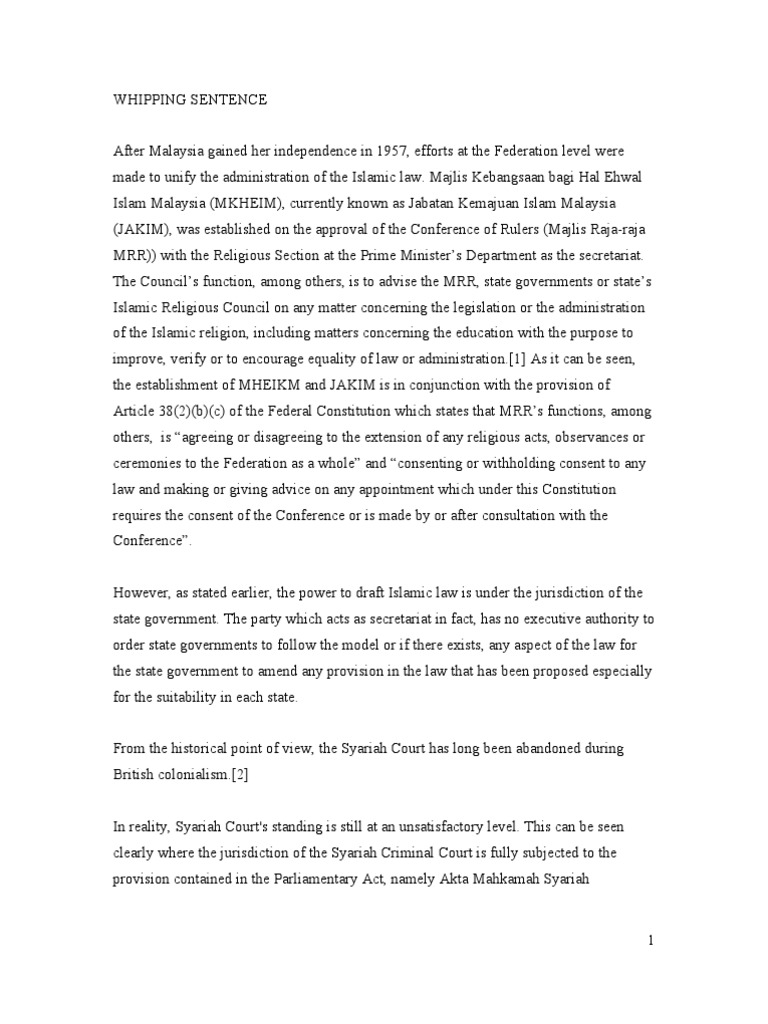 Whipping Sentence in Malaysia PDF Sentence (Law) Fine (Penalty)