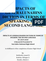 Impacts of Generalunahins Diction in Terms of Speaking The Second Language