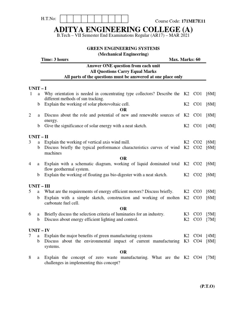 Green Engineering Systems Exam Guide | PDF | Green Building | Solar Energy