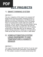 1) Smart Farming System: 2) Home Automation System Using Raspberry Pi and Temparature & Humidity Sensor