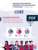Infographie associée au Baromètre International Santé/Bien-être du Personnel de l’Education (rapport pour la France)