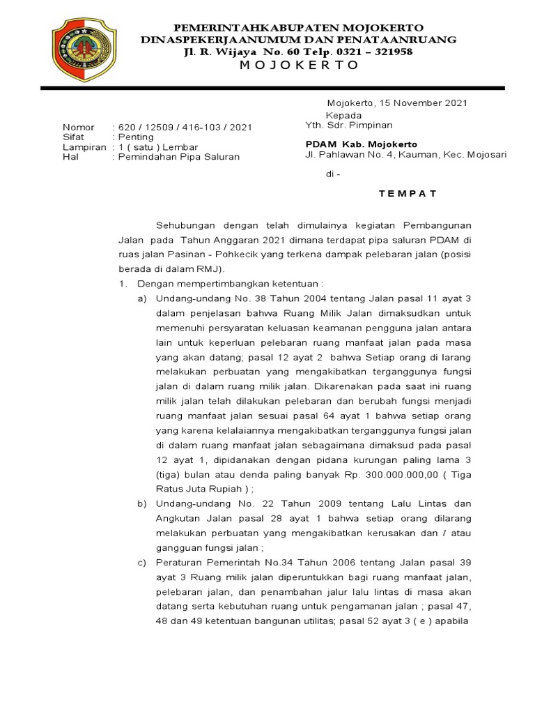 Surat Pdam | PDF