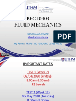 BFC 10403 Fluid Mechanics: Noor Aliza Ahmad