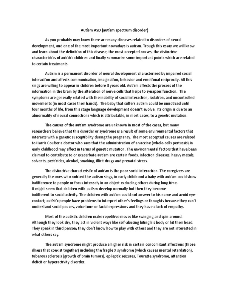 Autism ASD Advanced Writing | PDF | Autism | Autism Spectrum