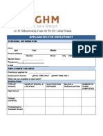 KGHM Employment Application Form.