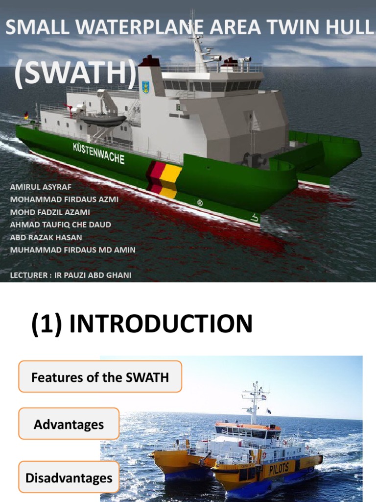 SWATH Vessel Design and Advantages | PDF | Ships | Engines