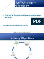 Chapter 9: Tactical and Operational Support Systems: Prepared by Dr. Derek Sedlack, South University
