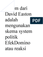 System Dari David Easton Adalah Mengunakan Skema System Politik Efekdomino Atau Reaksi