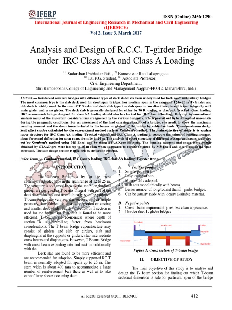 All Rights Reserved 2017 Ijermce 412 Analysis And Design Of R C C T