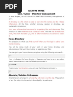 Lecture 3 - Directory Management