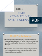 Ilmu Ketamadunan: Satu Pengenalan: Topik 1