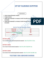 Assessment of Various Entities