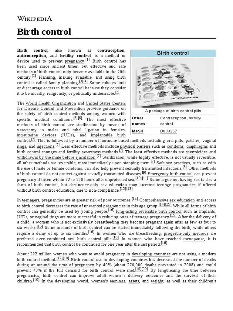Birth - Control Wiki | PDF | Birth Control | Combined Oral ...