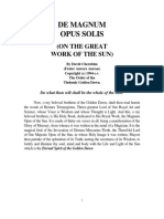 De Magnum Opus Solis: (On The Great Work of The Sun)