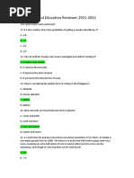 Part 1 General Education Reviewer 2021-2022: 150 Questions With Answers