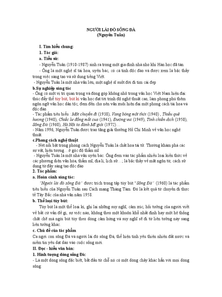Người Lái Đò Sông Đà | PDF
