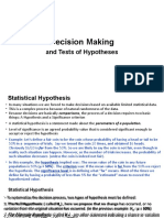 Decision Making: and Tests of Hypotheses