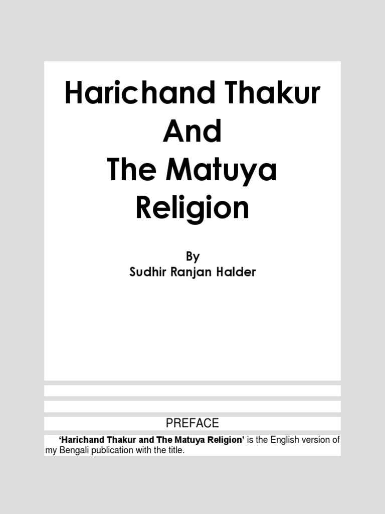 Harichand Thakur and Matuya Religion | PDF | Vedas