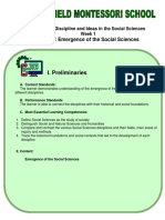 I. Preliminaries: Lesson: Emergence of The Social Sciences