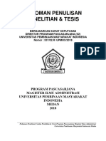 Pedoman Penulisan Usulan Penelitian Dan Tesis Program Magister Ilmu Administrasi Upmi)