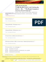 PROGRAMA SOCIOEMOCIONAL Sesión 3. Manejo de Emociones