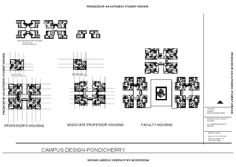 Campus Design Pondicherry Associate Professor Housing Professor S