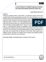 Student's Classroom Participation in English Language Teaching: The Case of Gozamen General Secondary School in Grade 10A