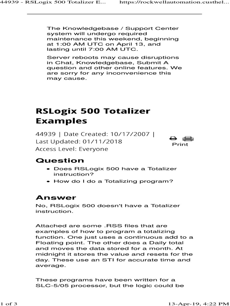 RSLogix 500 Totalizing Program Guide | PDF | Implied Warranty ...