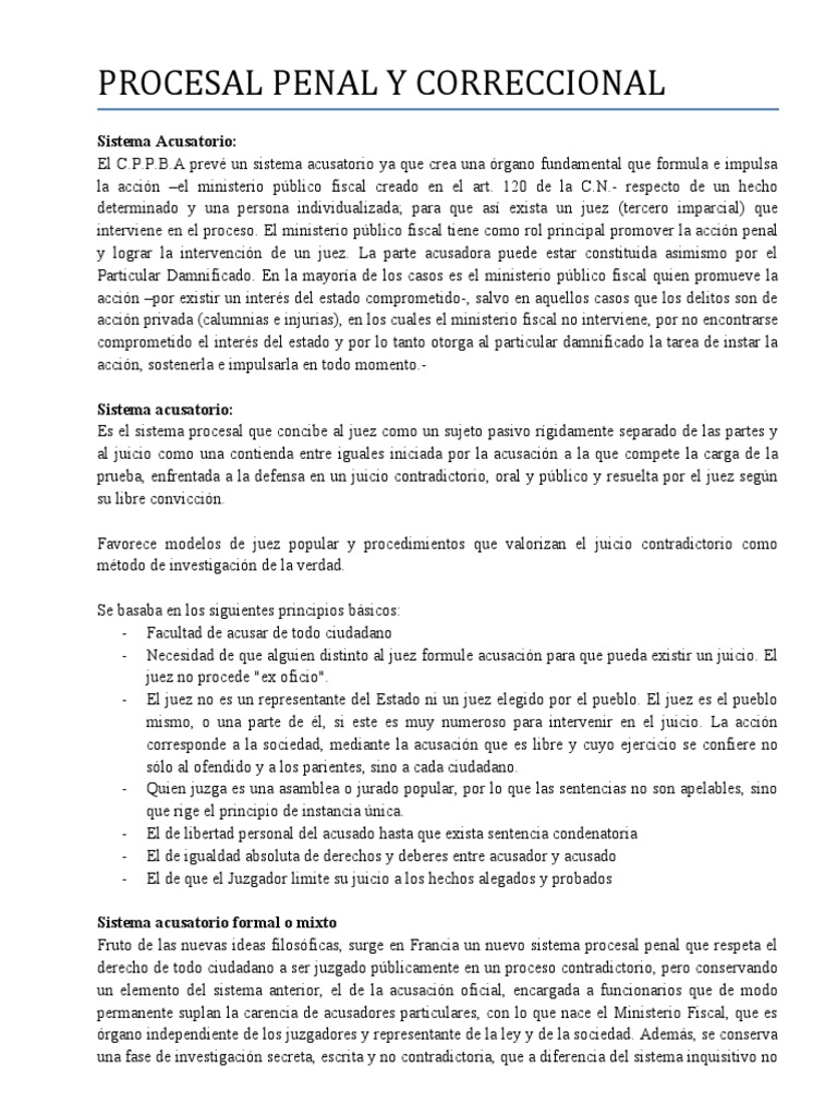 Sistema Acusatorio en el Proceso Penal | PDF | Debido al proceso ...