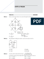 Electrical Circuits & Fields: YEAR 2012 One Mark MCQ 2.1