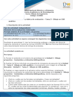 Guía de actividades y rúbrica de evaluación - Unidad 2 - Tarea 3 - Dibujo en CAD analítico