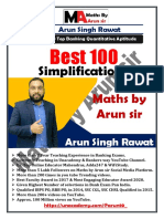Best 100 Simplification Maths by Arun Sir