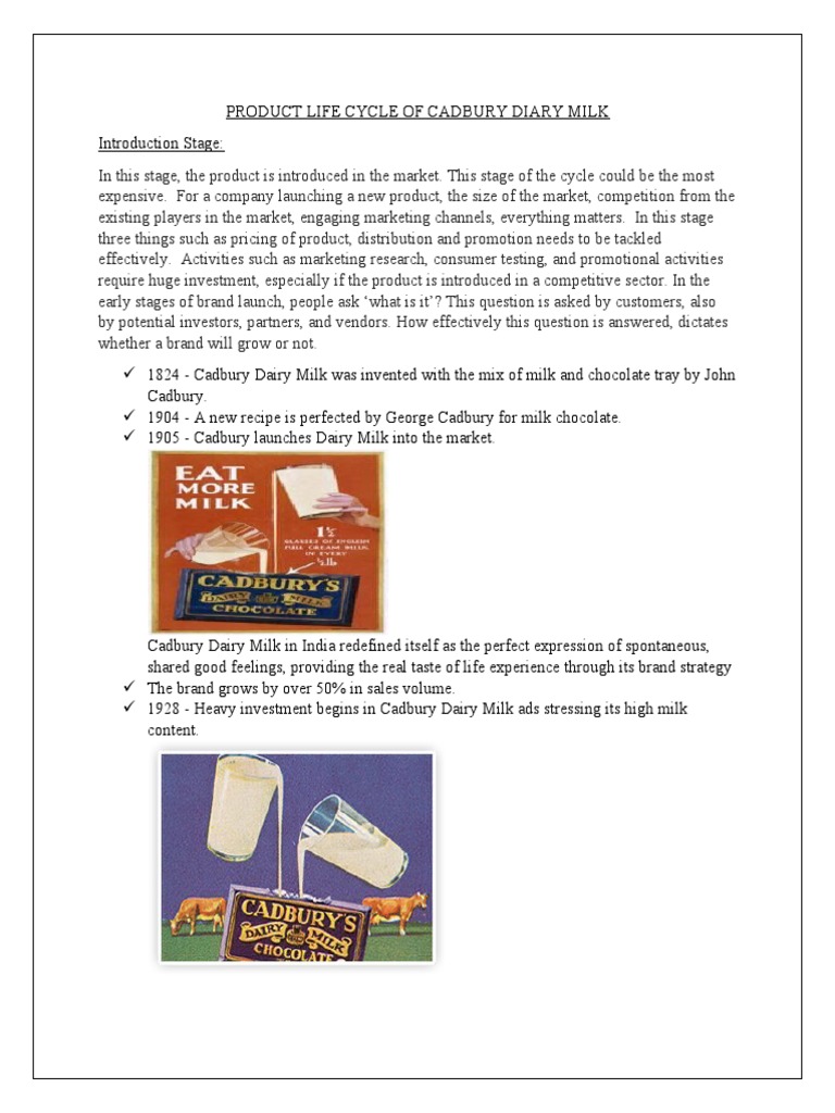 Product Life Cycle of Cadbury PDF Marketing Brand