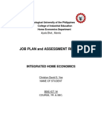 Job Plan and Assessment Record: Integrated Home Economics