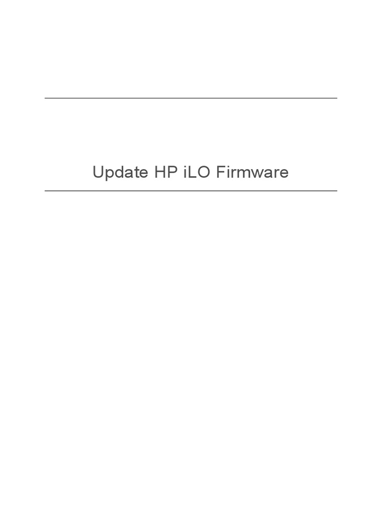 HP ILO Update PDF Server & 
