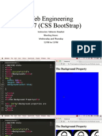 Web Engineering Lect 7 (Css Bootstrap) : Instructor: Faheem Shaukat Meeting Hours Wednesday and Thursday 12Pm To 02Pm