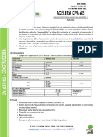 Acelerante de fragua líquido para concreto y morteros ACELERA CPA #5