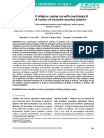 Association of Religious Coping Use With Psychological Well-Being of Mother of Mentally Retarded Children