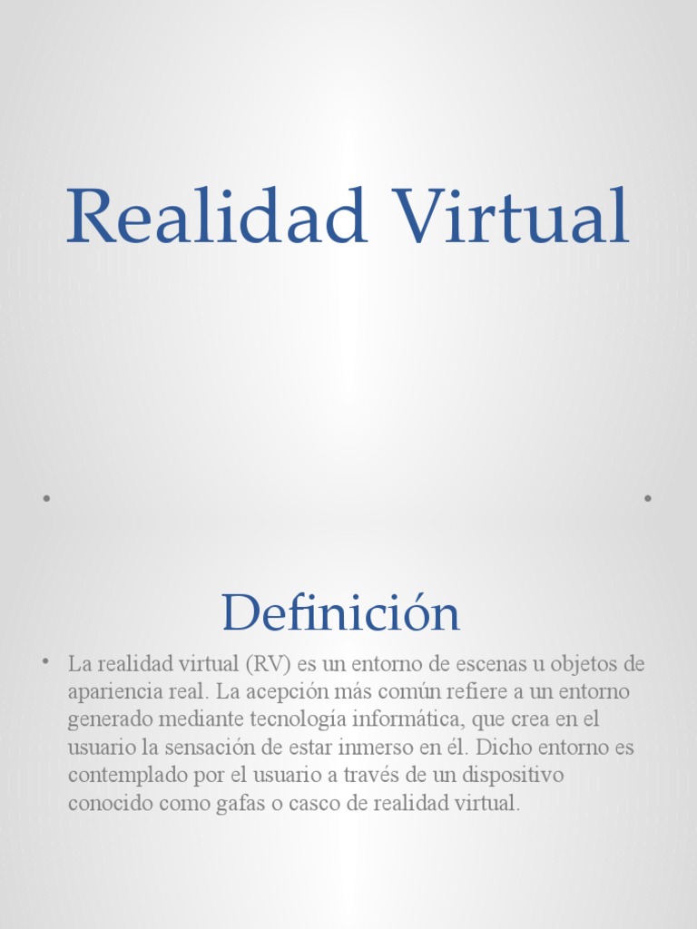 Realidad Virtual Pdf Realidad Virtual Informática