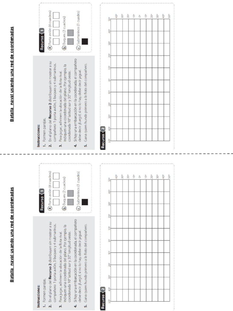Batalla Naval Juego Coordenadas | PDF