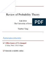 Review of Probability Theory: Fall 2014 The University of Iowa Tianbao Yang